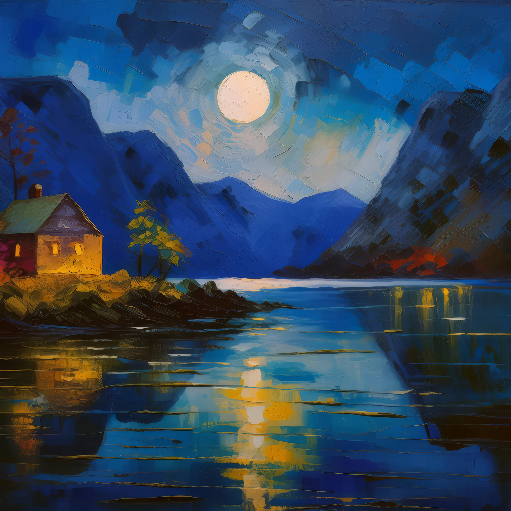 Painting: Fjord’s Midnight Silence