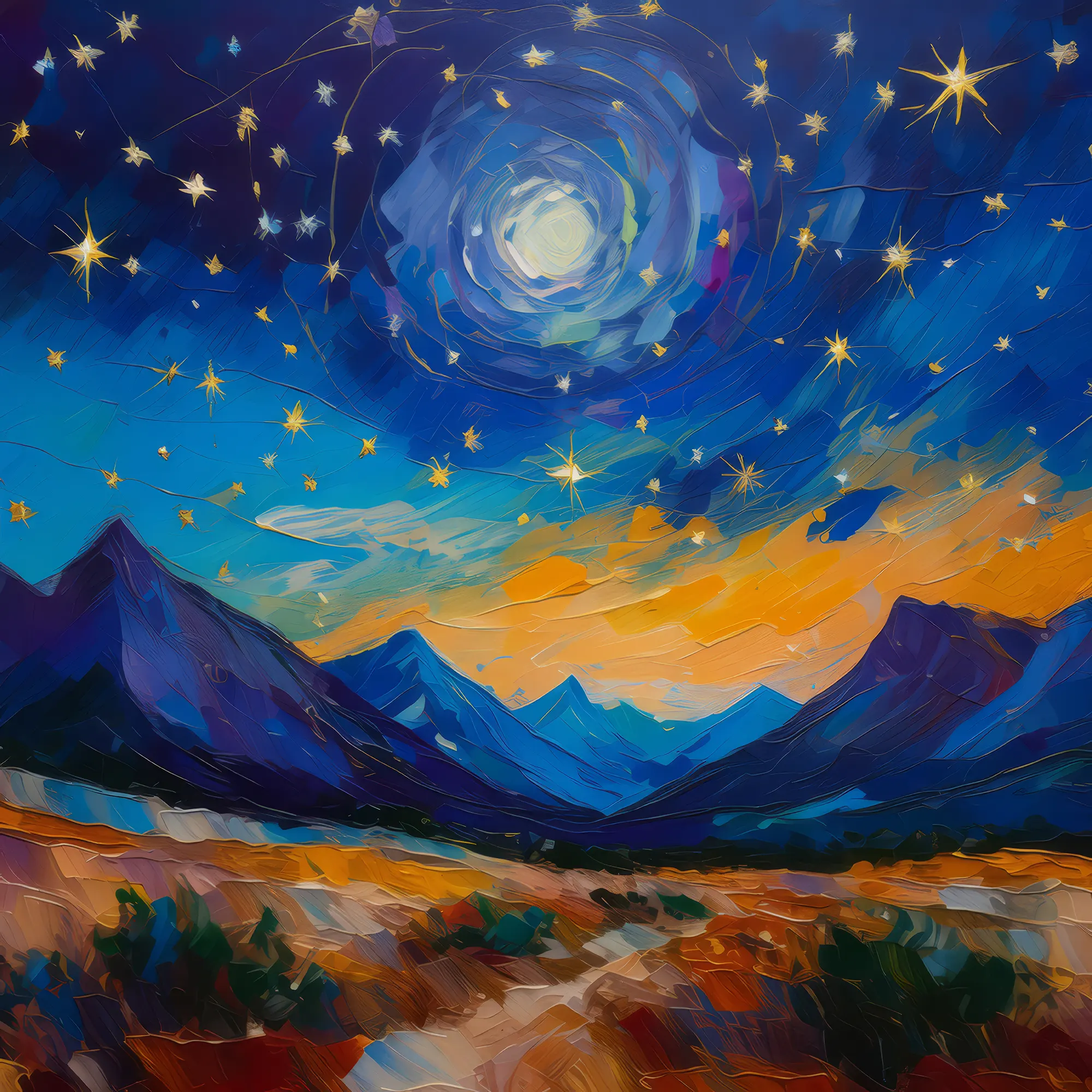Painting: Nightfall’s Whisper in Desert