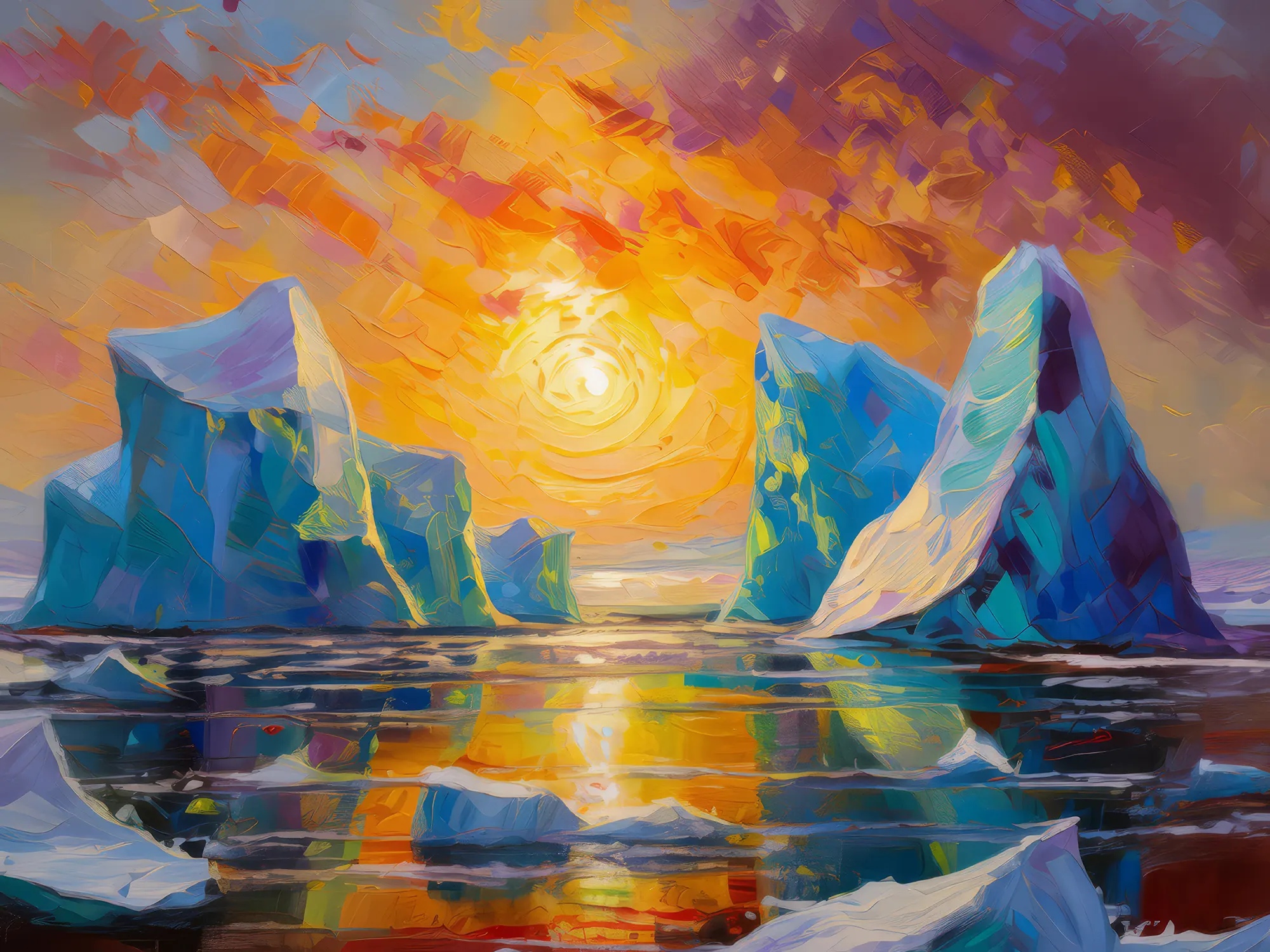 Painting: Polar Desert Icebergs