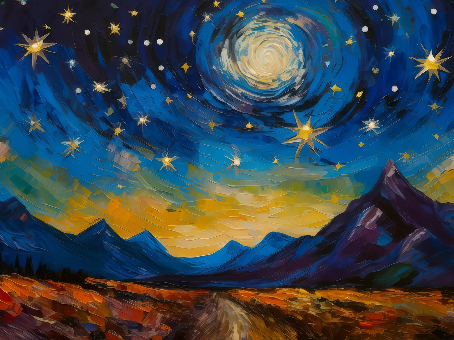 Painting: Alpine Desert Midnight Stars