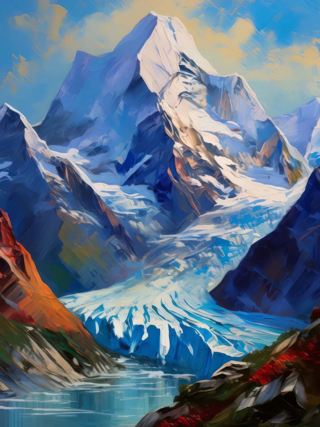 Painting: Alpine Glacier View
