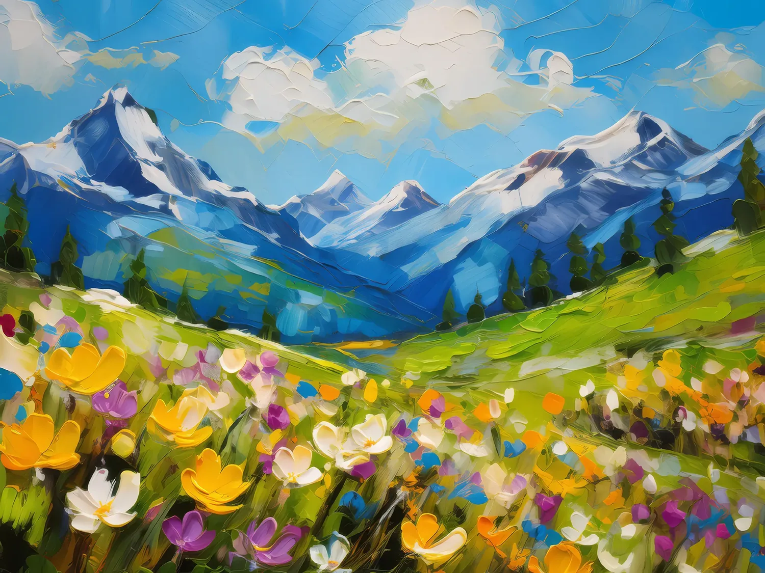 Painting: Alpine Meadows Bloom