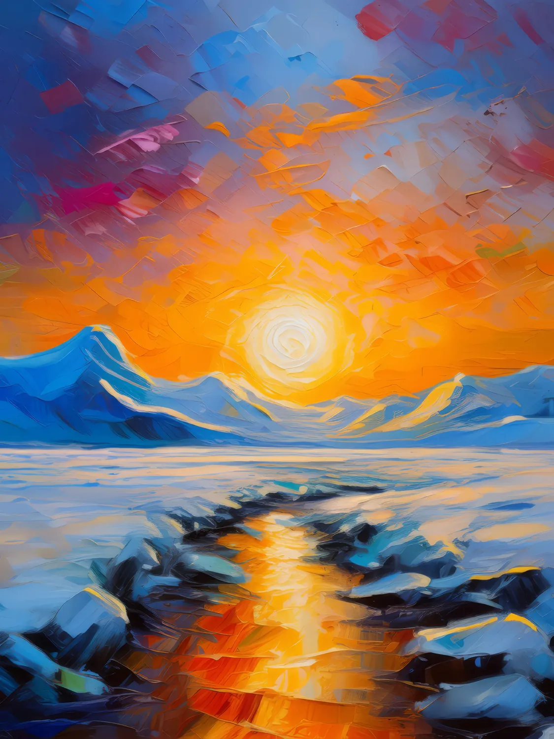Painting: Arctic Desert Midnight Sun