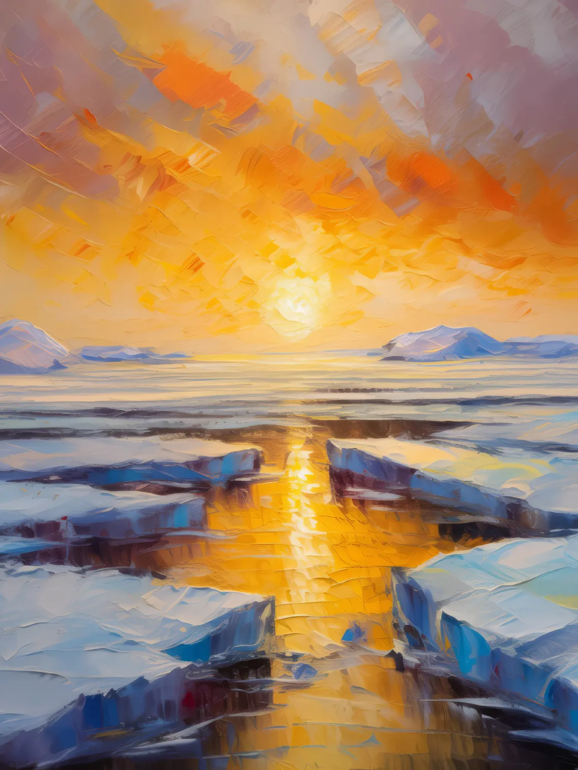 Painting: Arctic Desert’s Frosty Expanse