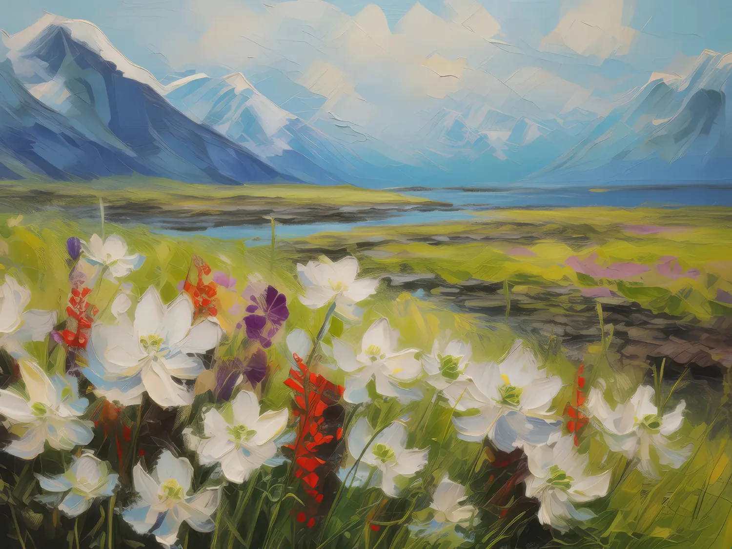 Painting: Arctic Flowers in Bloom