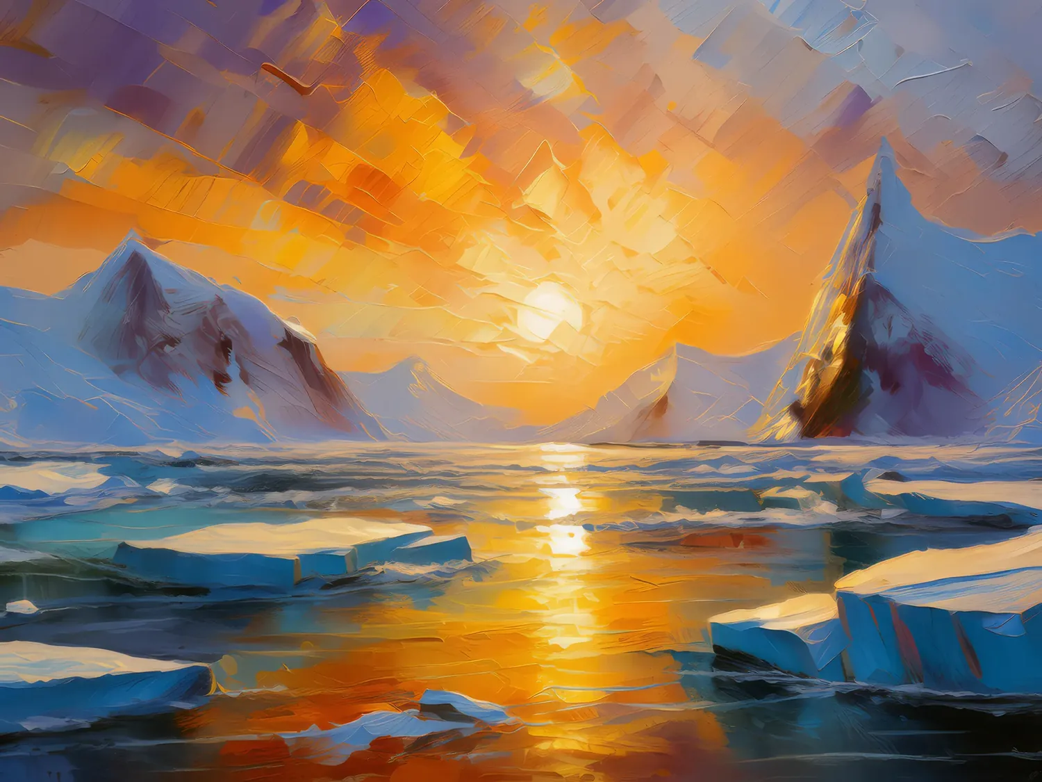 Painting: Arctic Ocean Sunset