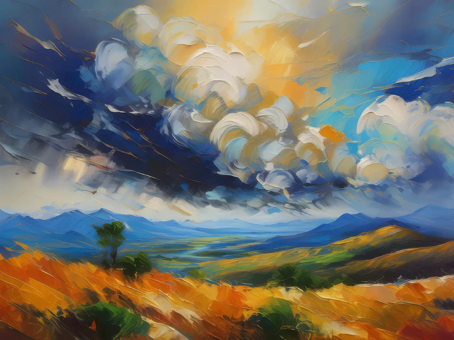 Painting: Asperitas Clouds over Plateau