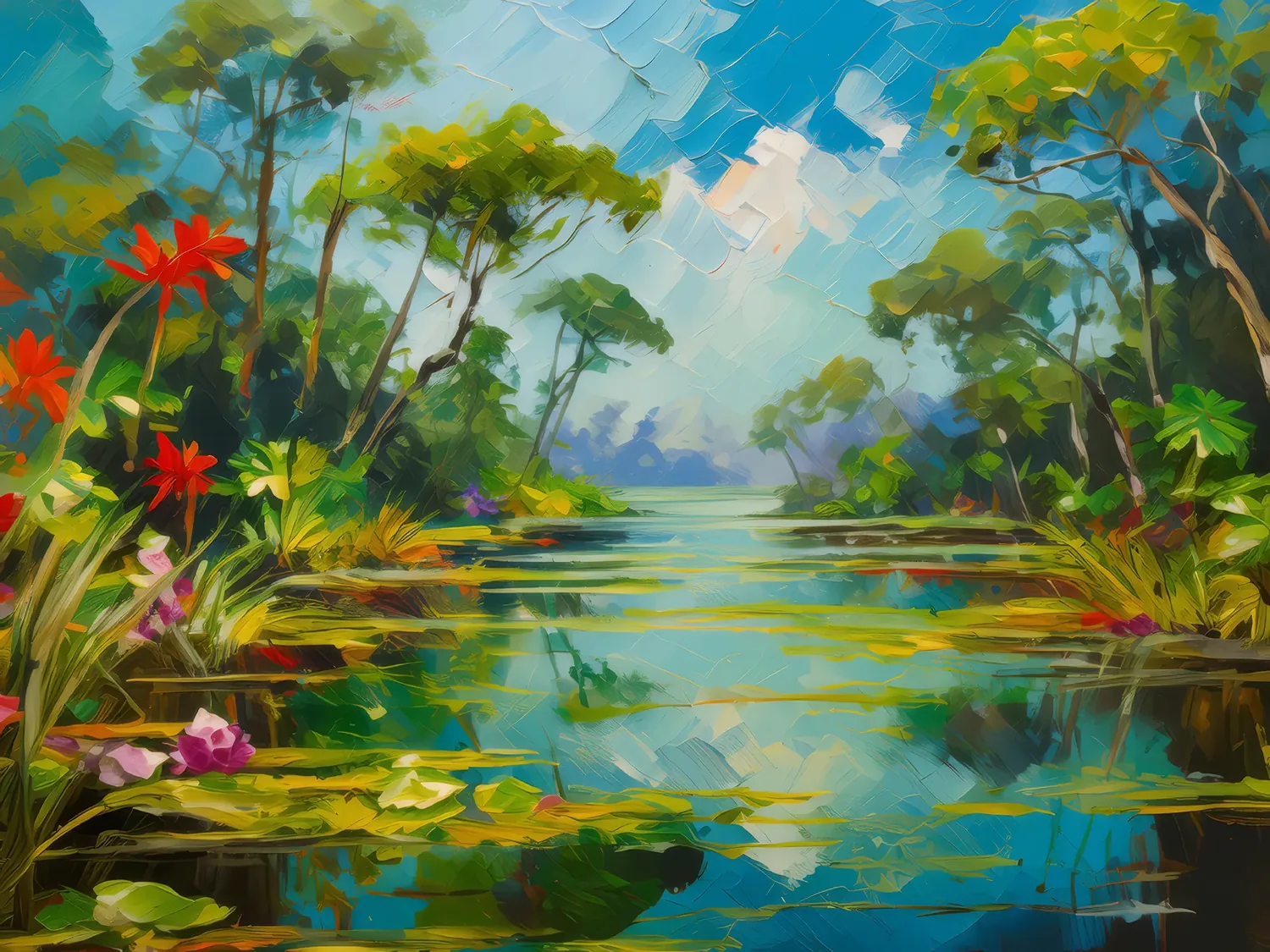 Painting: Delta’s Lush Wetlands