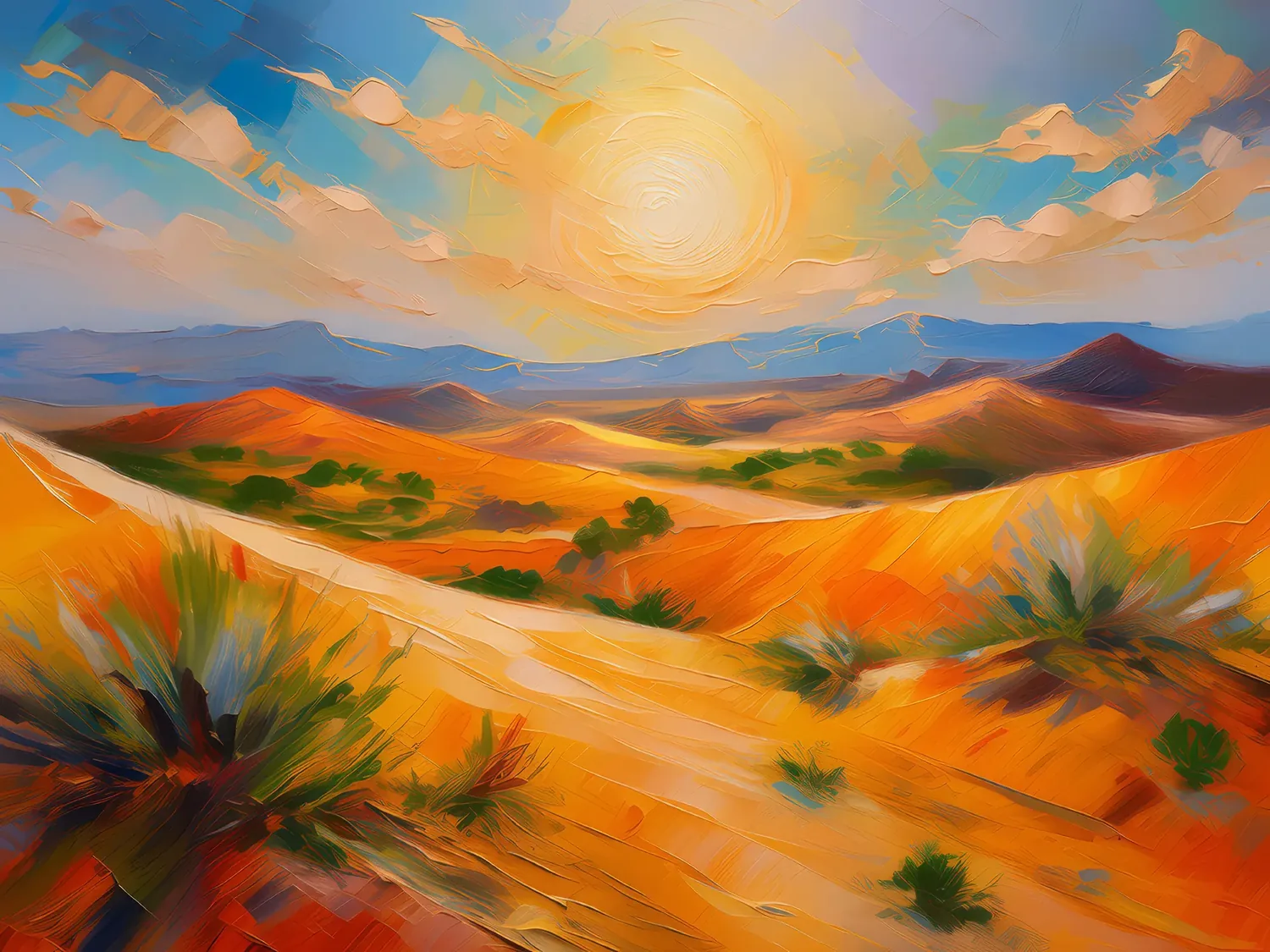 Painting: Desert Dunes at High Noon
