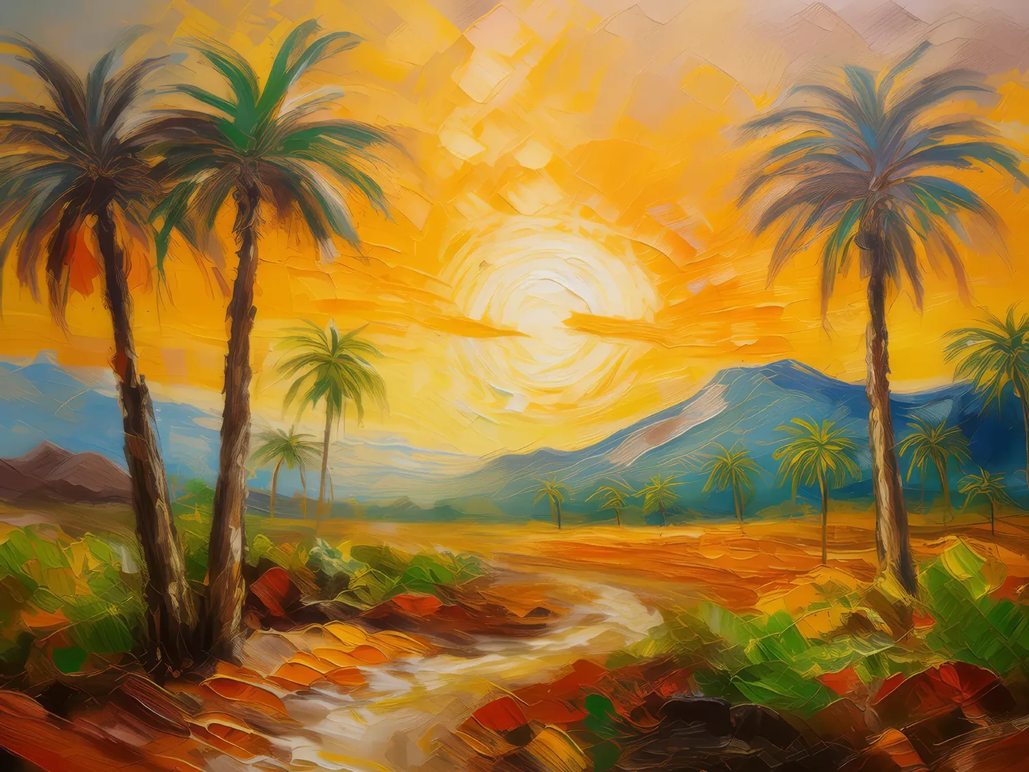 Painting: Desert Sunrise Scene