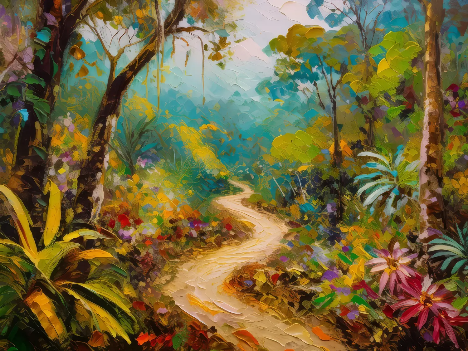 Painting: Dry Forest Pathway