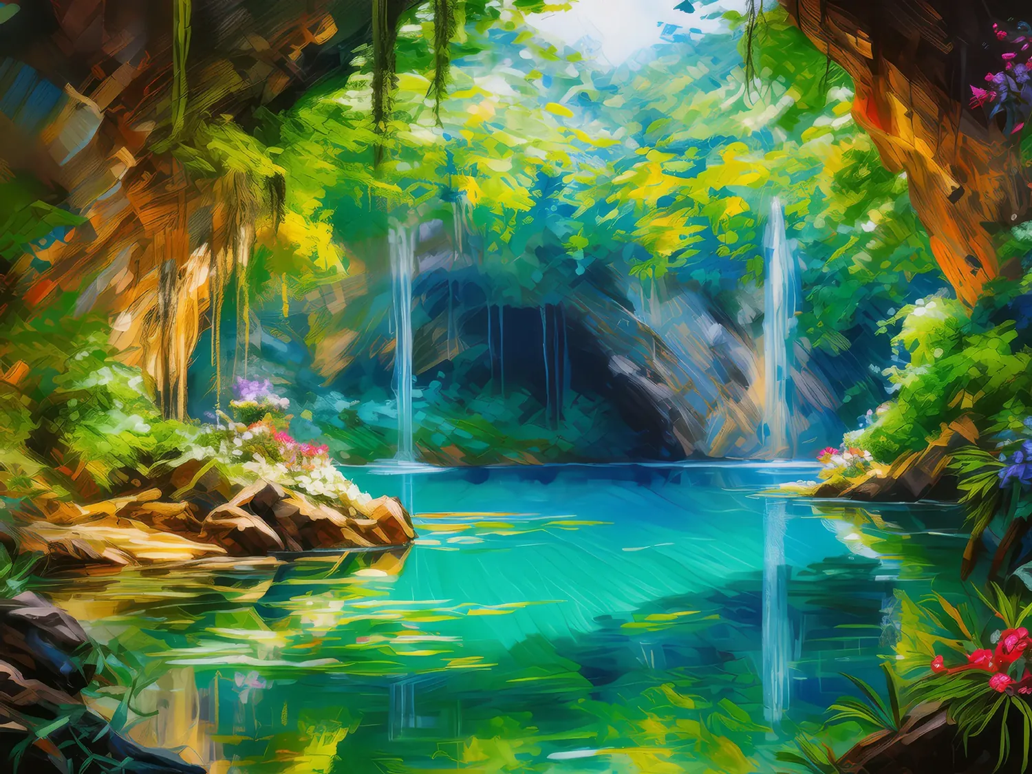 Painting: Emerald Lake Grotto