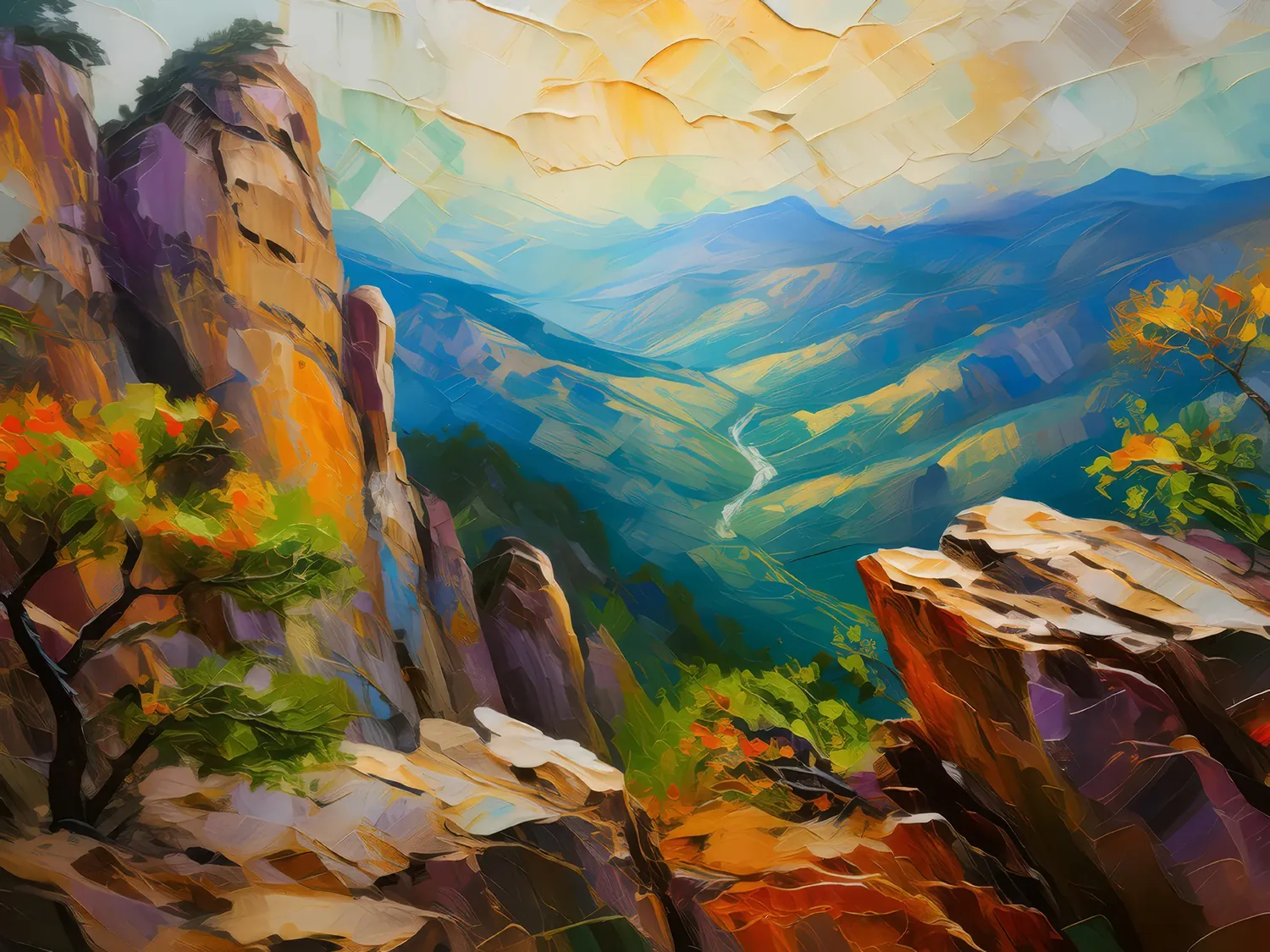 Painting: Enigmatic Etchings on Ancient Crags