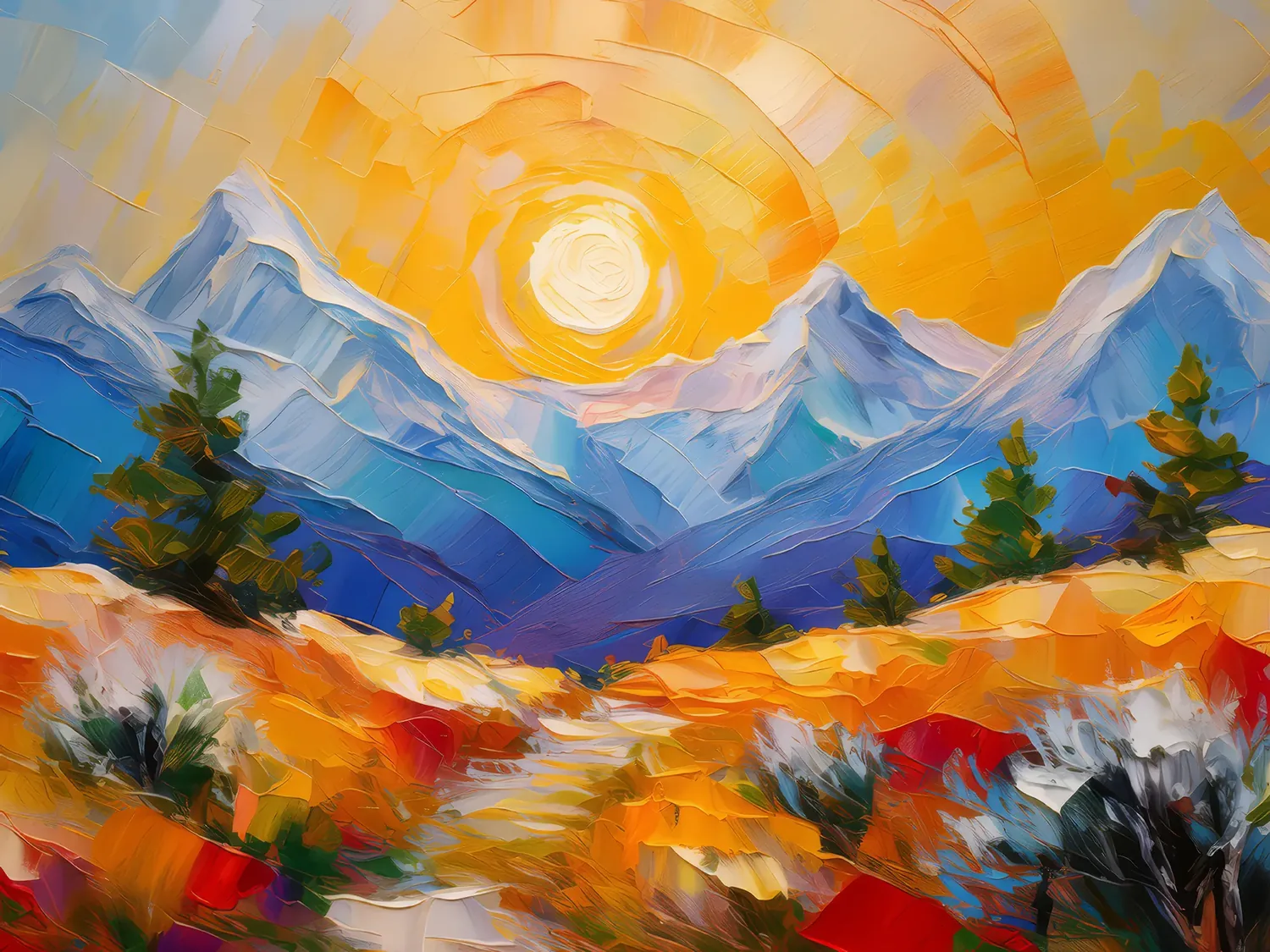 Painting: Frost and Sun in Alpine Desert