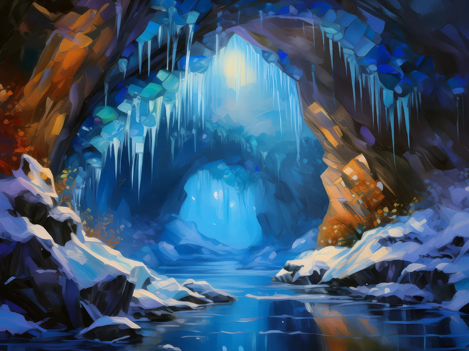 Painting: Frozen Crystal Grotto