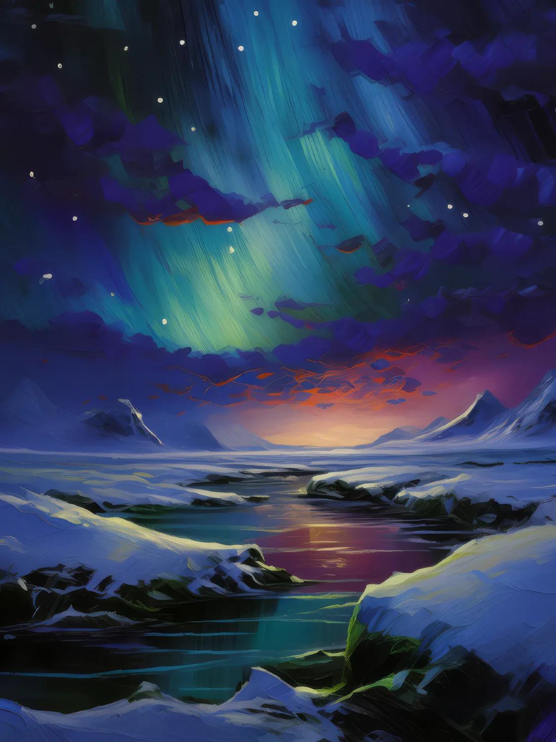 Painting: Frozen Polar Night
