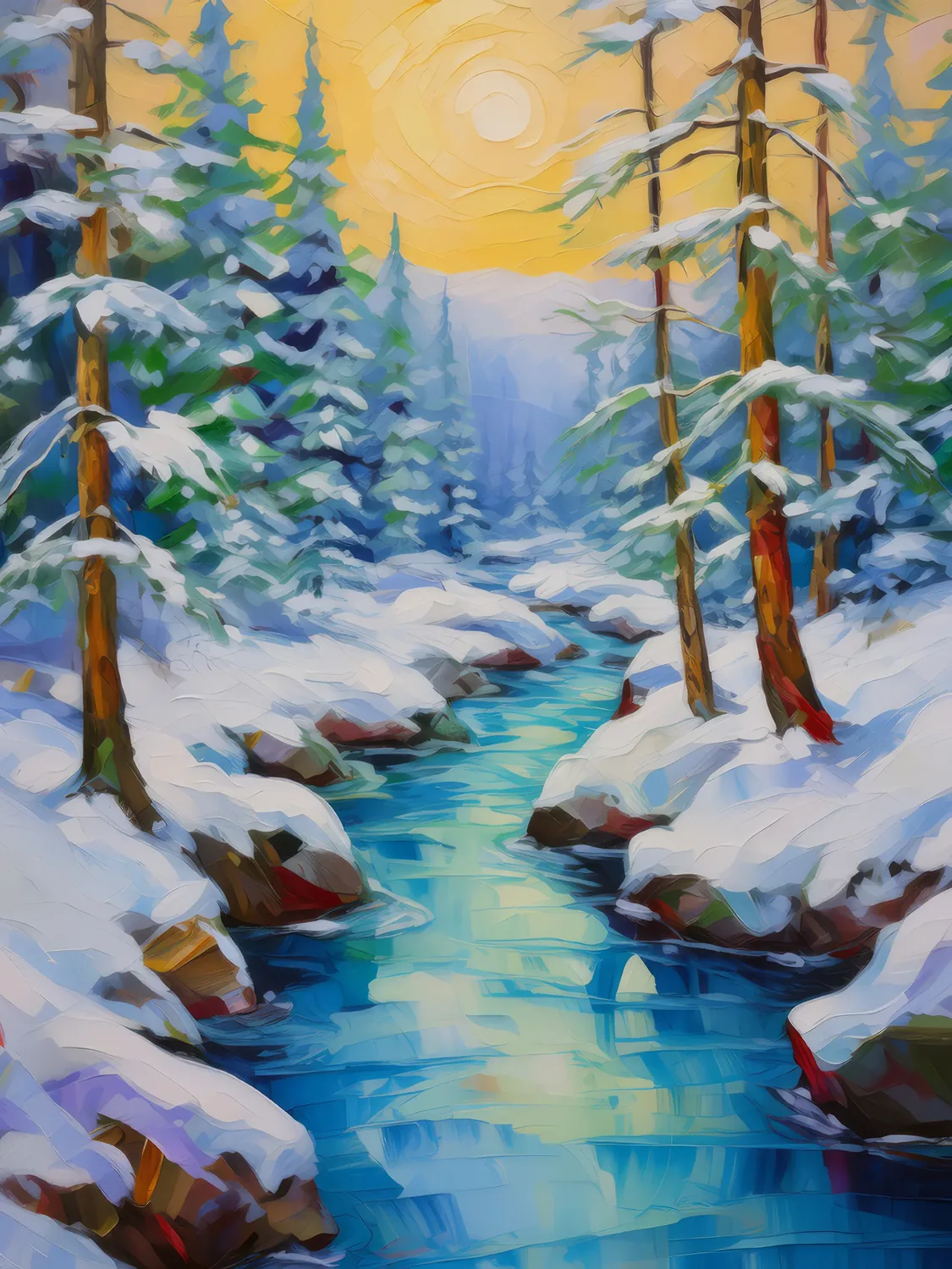Painting: Frozen Streambed