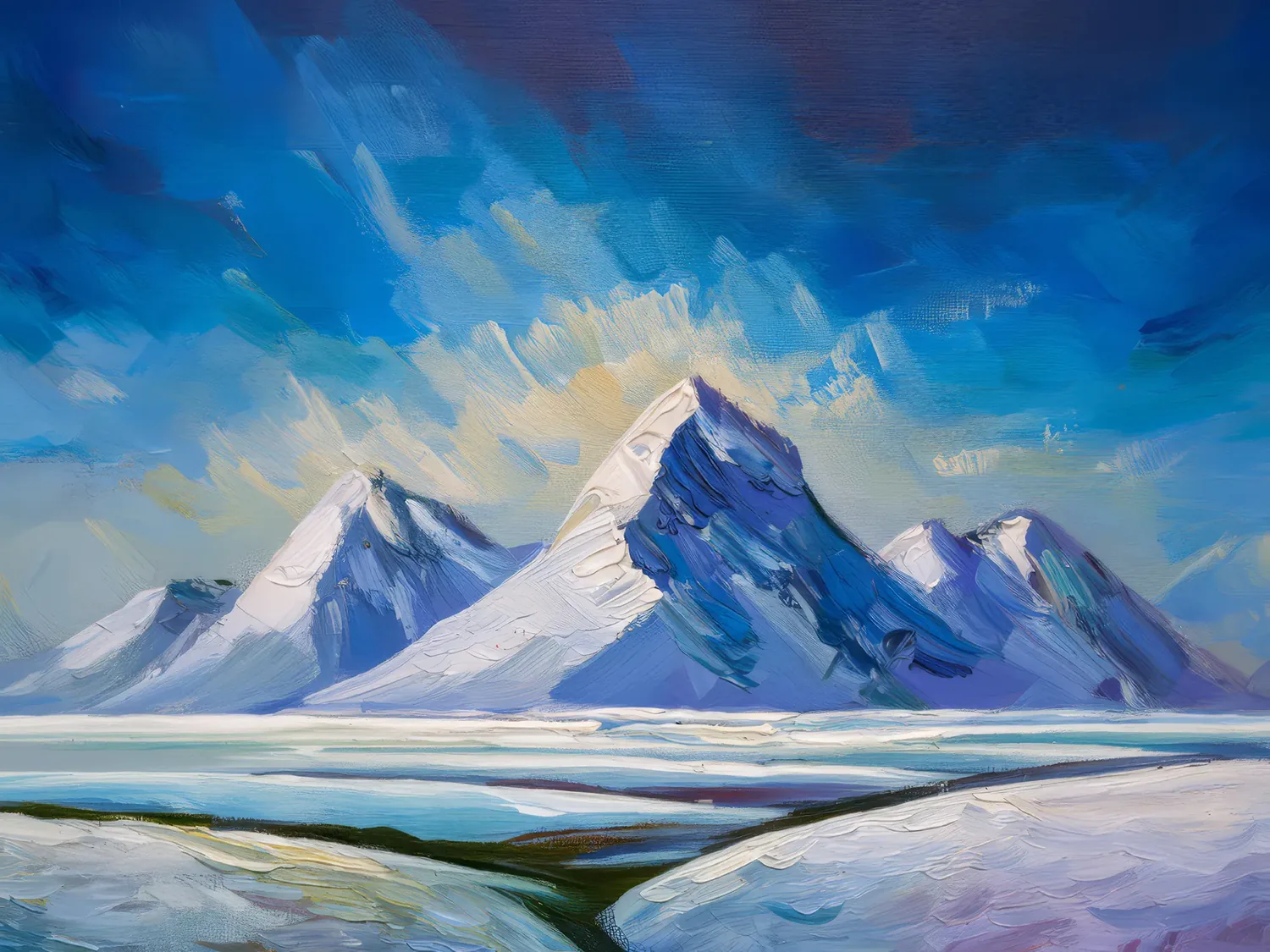 Painting: Frozen Tundra Peaks