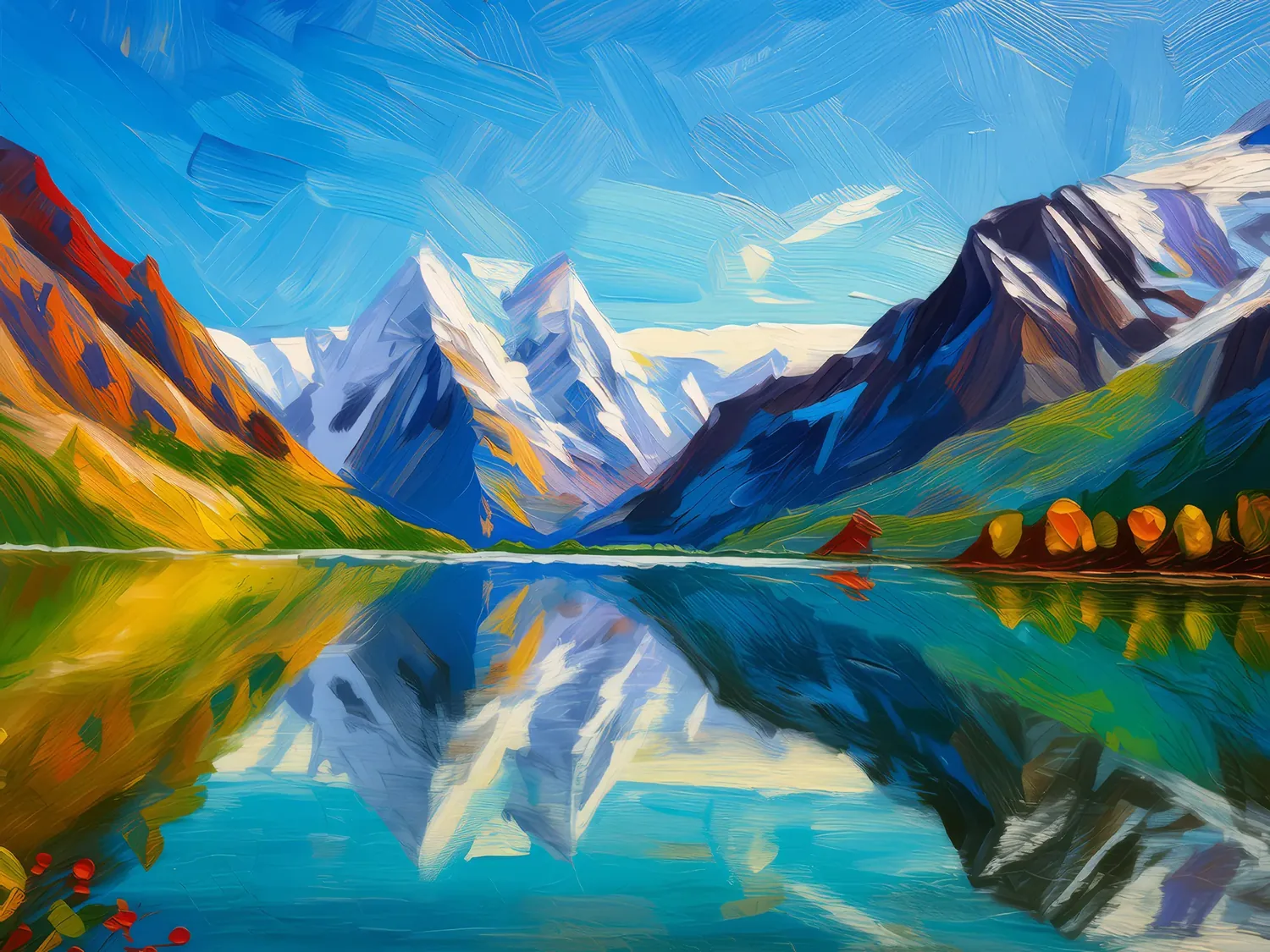Painting: Glacial Mountain Reflections