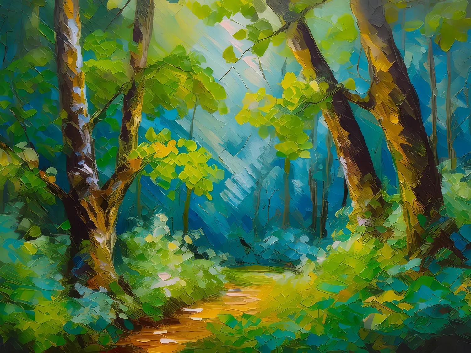 Painting: Leafy Solitude Under Trees