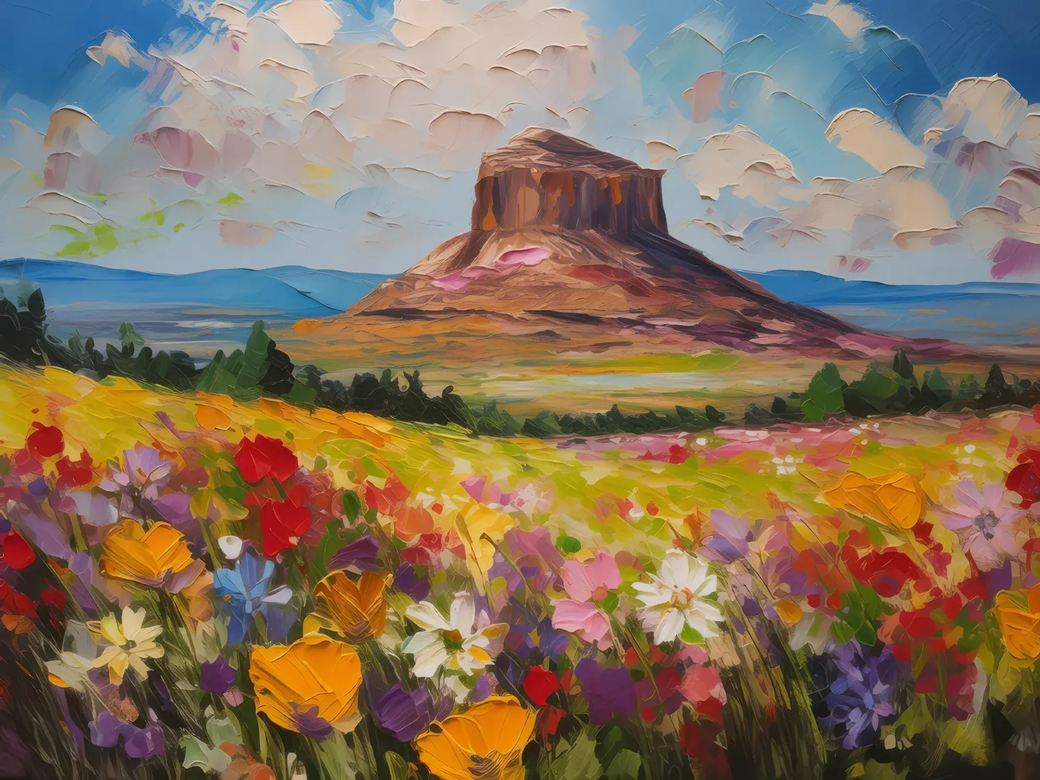Painting: Mesa with Wildflowers