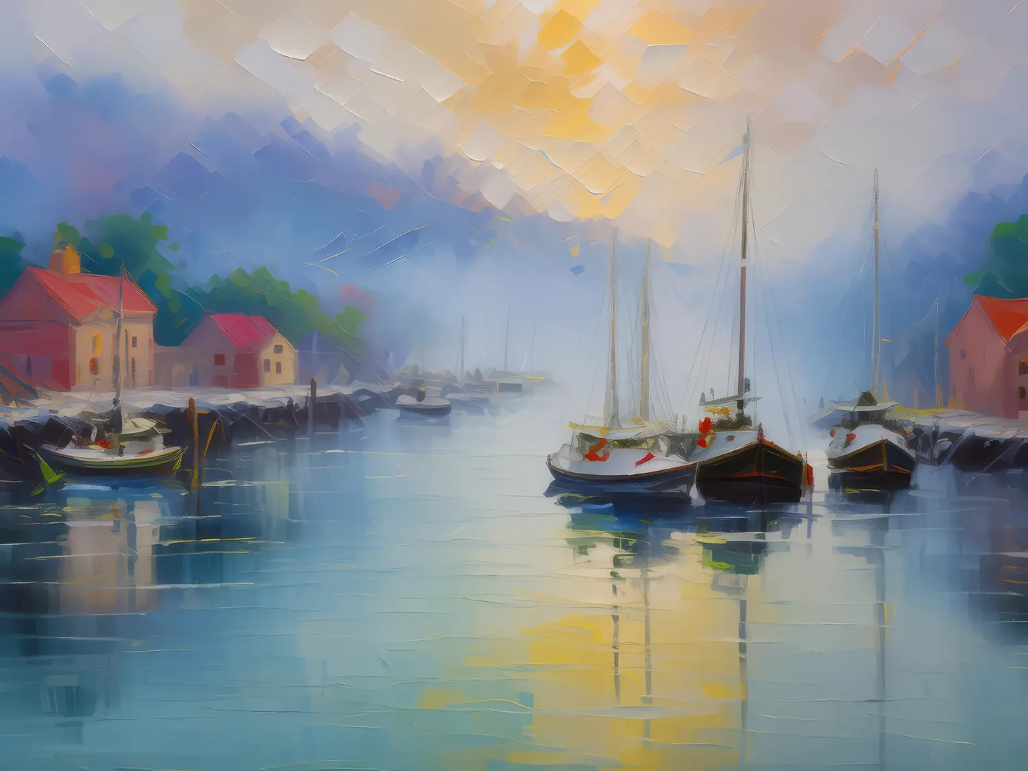 Painting: Misty Harbor Morning