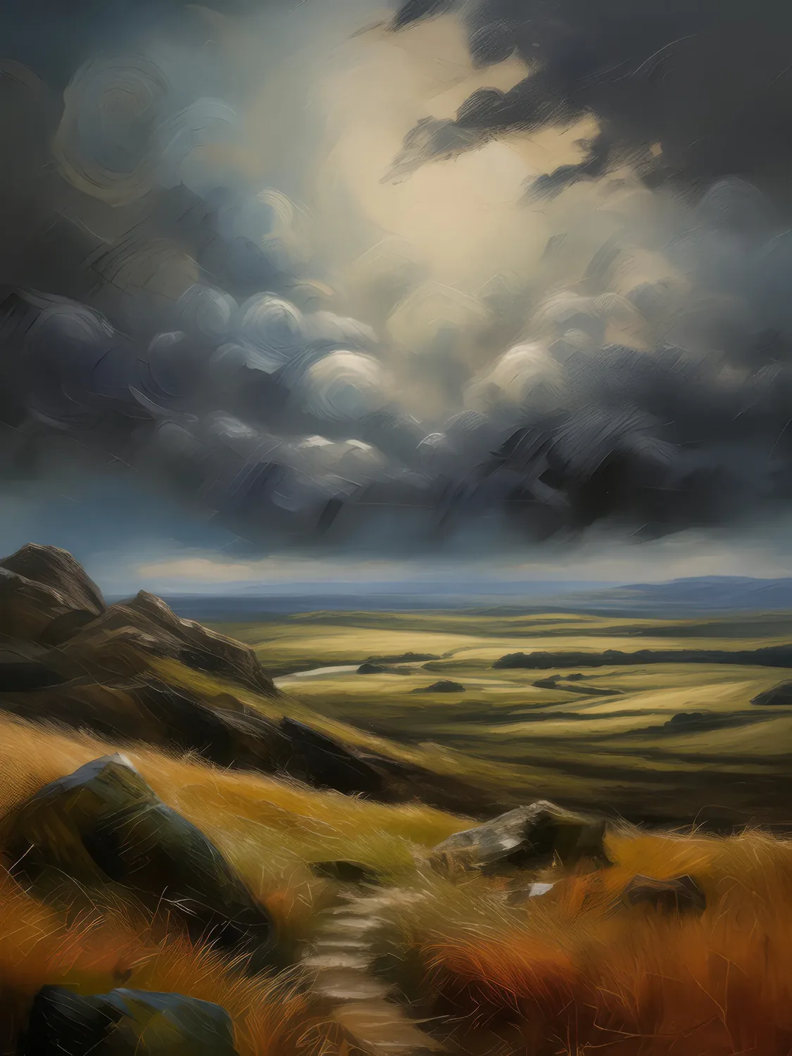 Painting: Moody Skies Above Moor