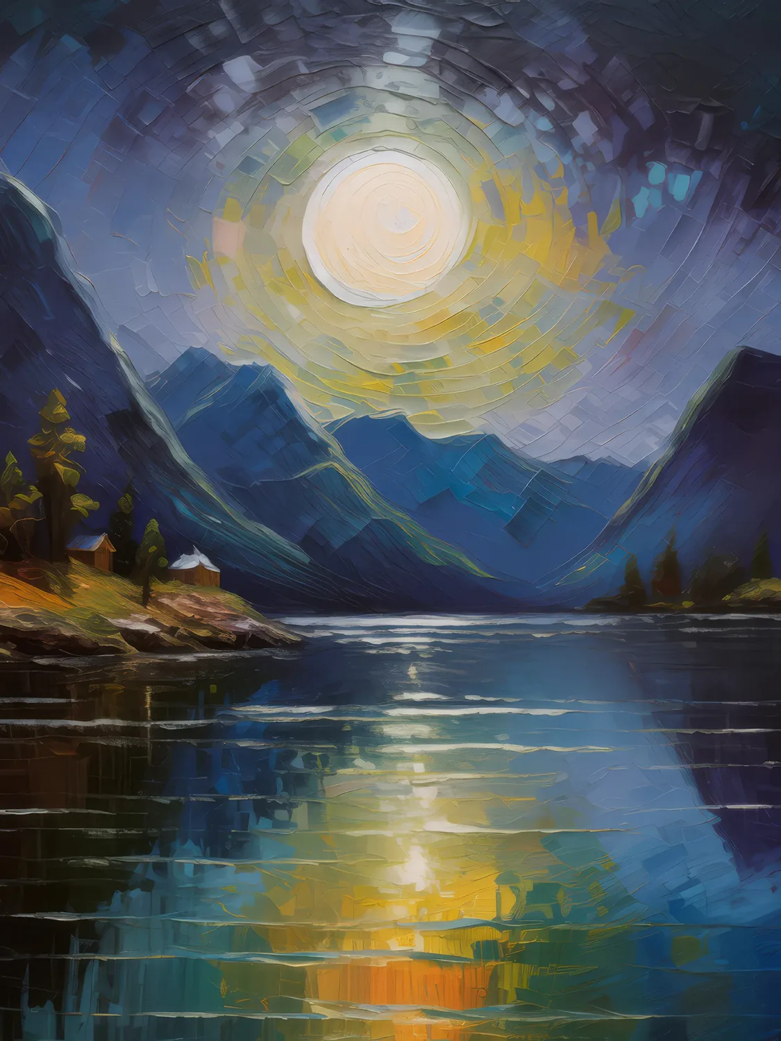 Painting: Moonlight Sonata at the Fjord