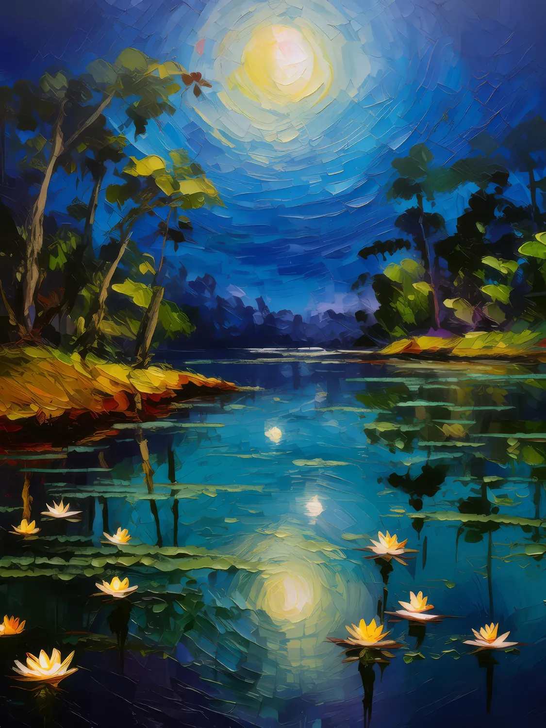 Painting: Moonlit Lagoon