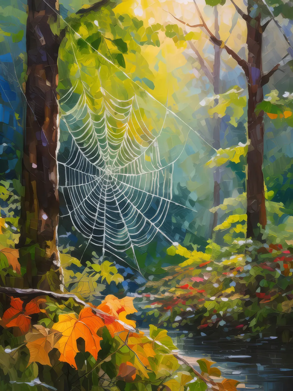 Painting: Morning Dew in Forest