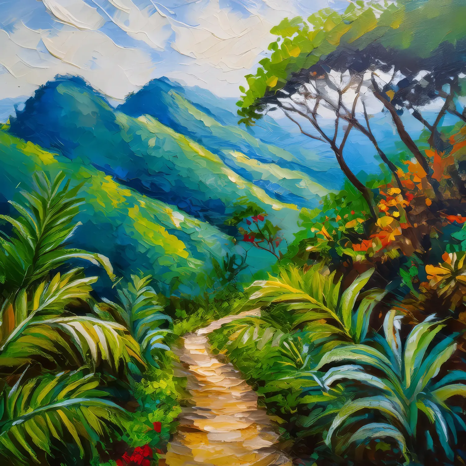 Painting: Pathway Through Tropical Heights