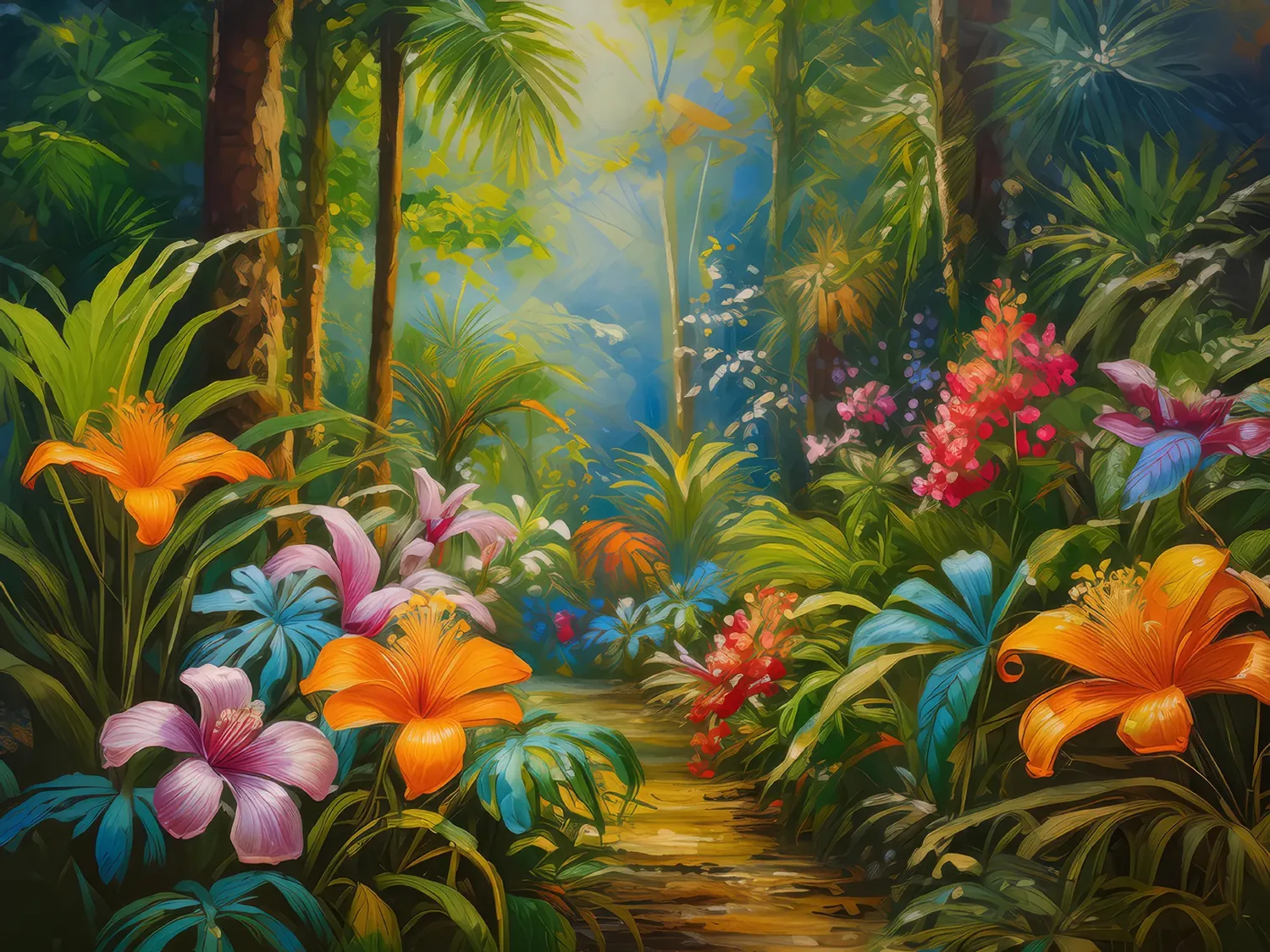 Painting: Rainforest Flower Garden