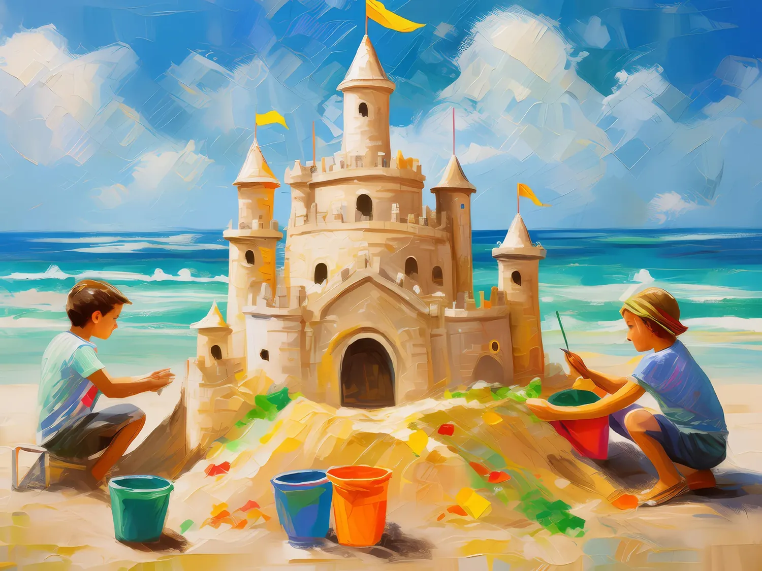 Painting: Sandcastle Building