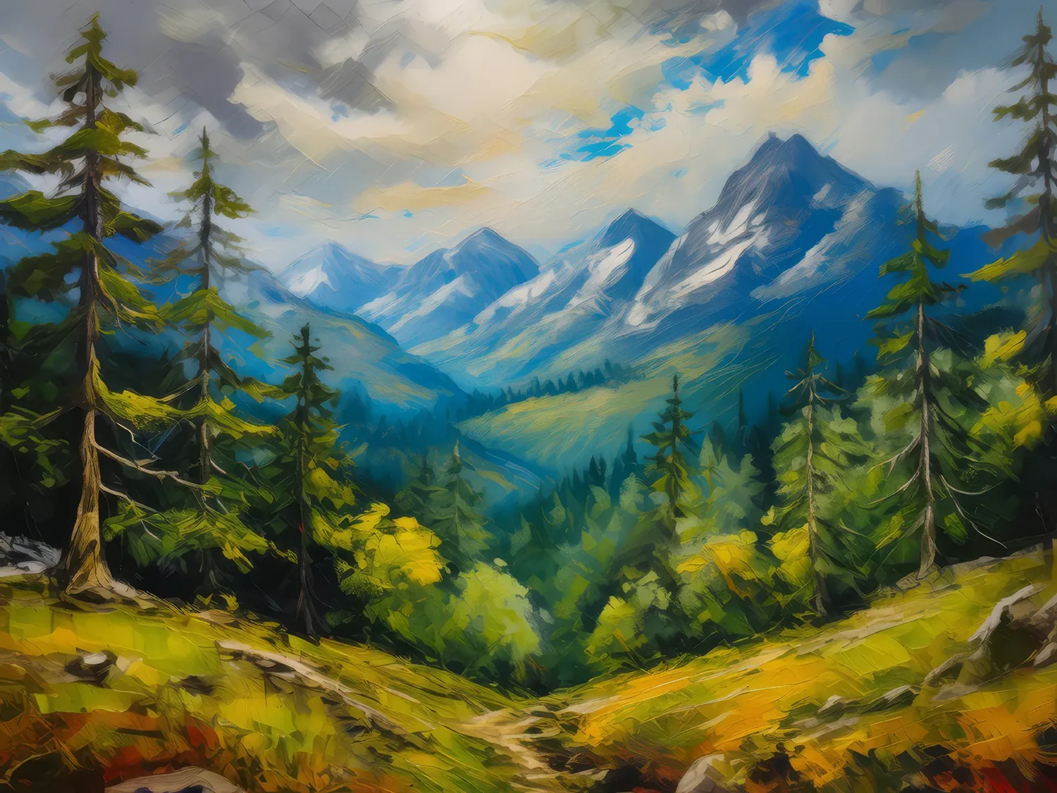 Painting: Silent Alpine Forest
