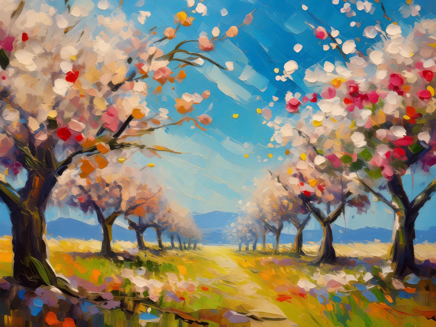 Painting: Spring Cherry Orchard