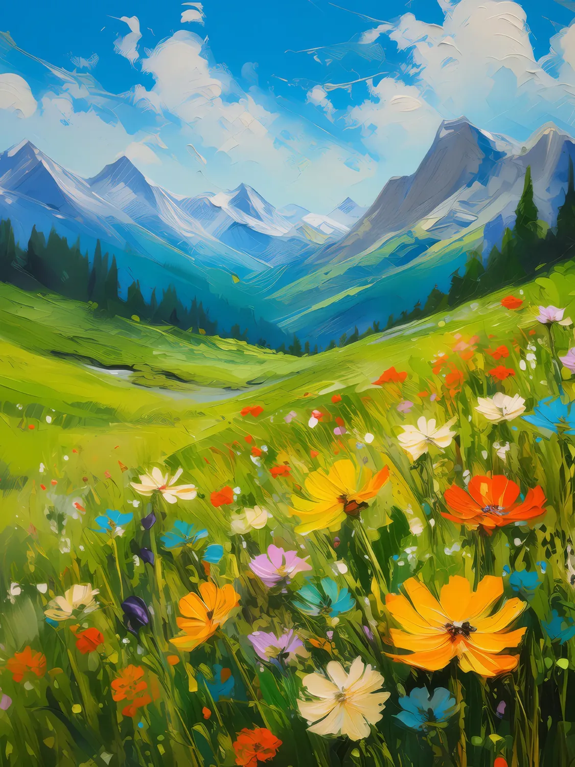 Painting: Summer Alpine Meadow