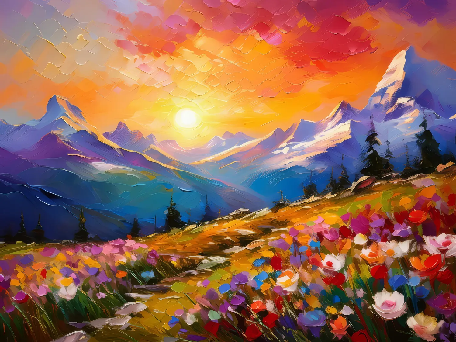 Painting: Sunset Over Tundra