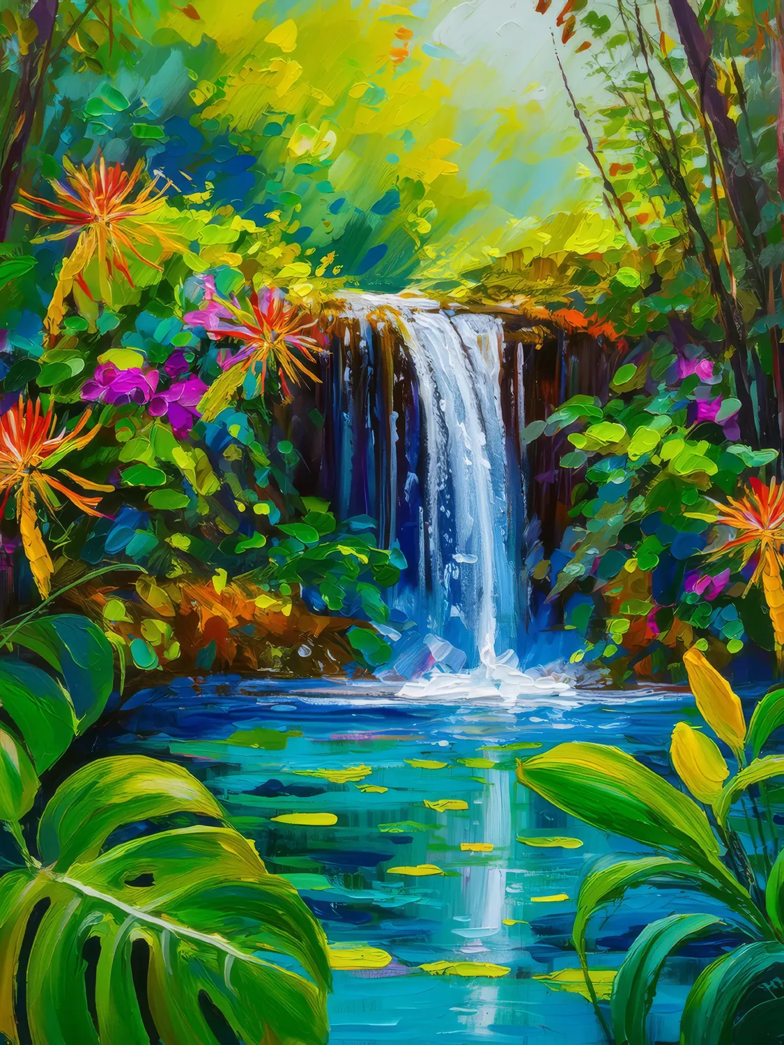 Painting: Swamp Waterfall Spray