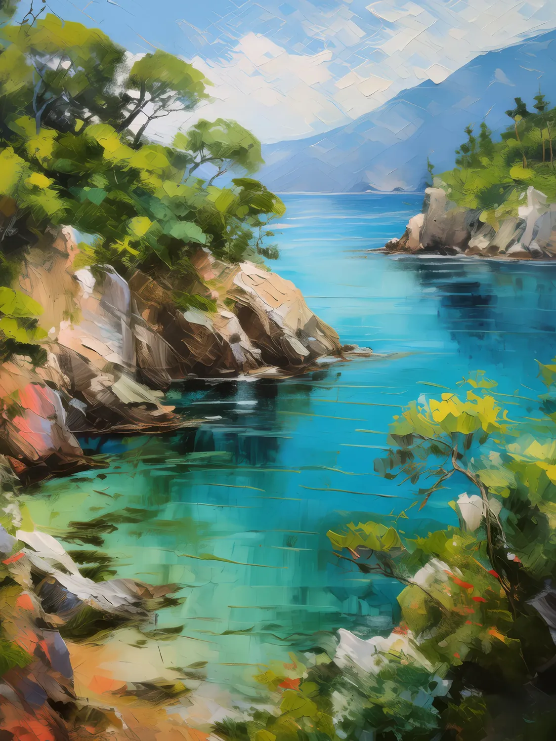 Painting: Tranquil Cove Retreat