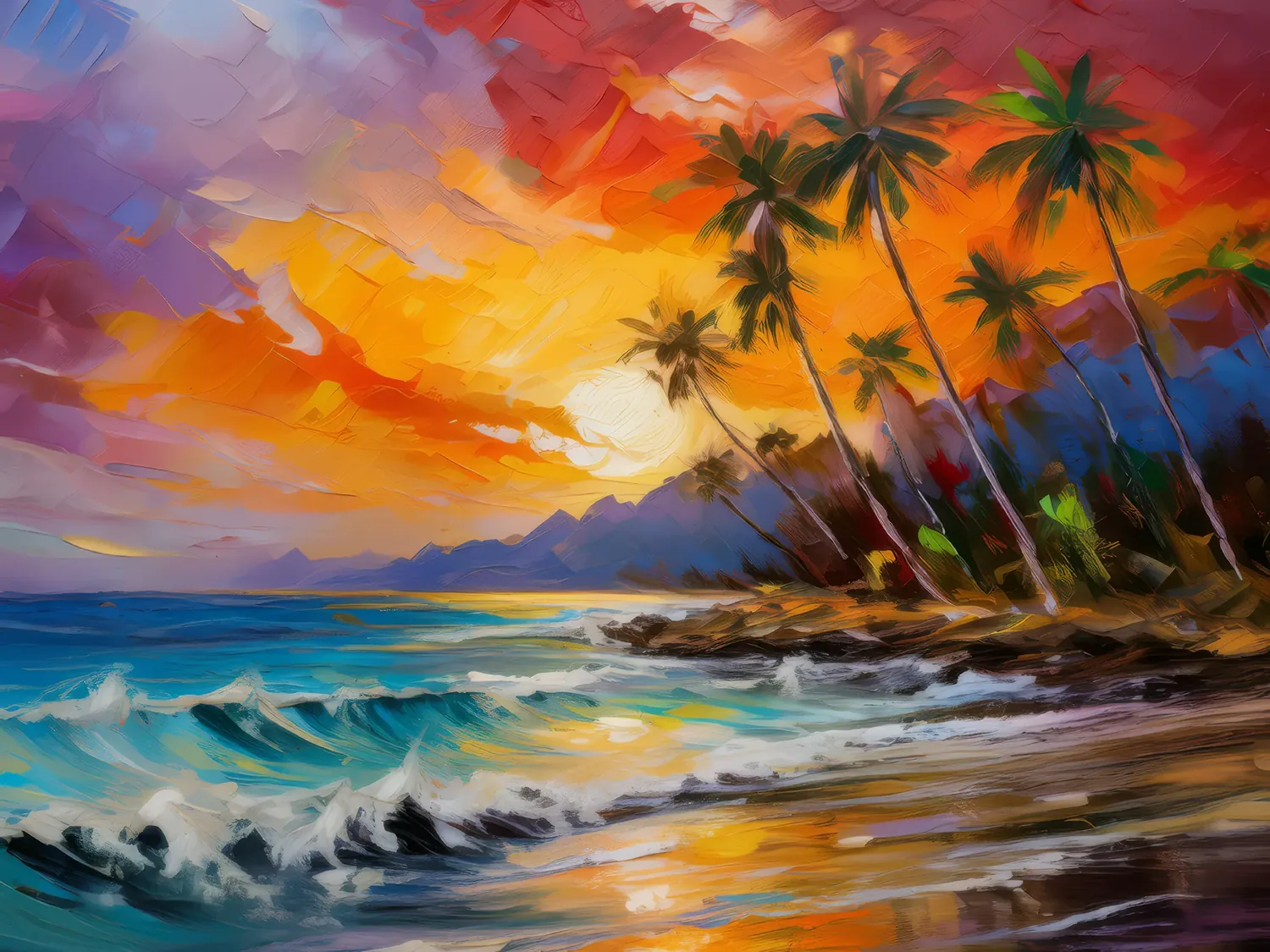 Painting: Tropical Island Sunset
