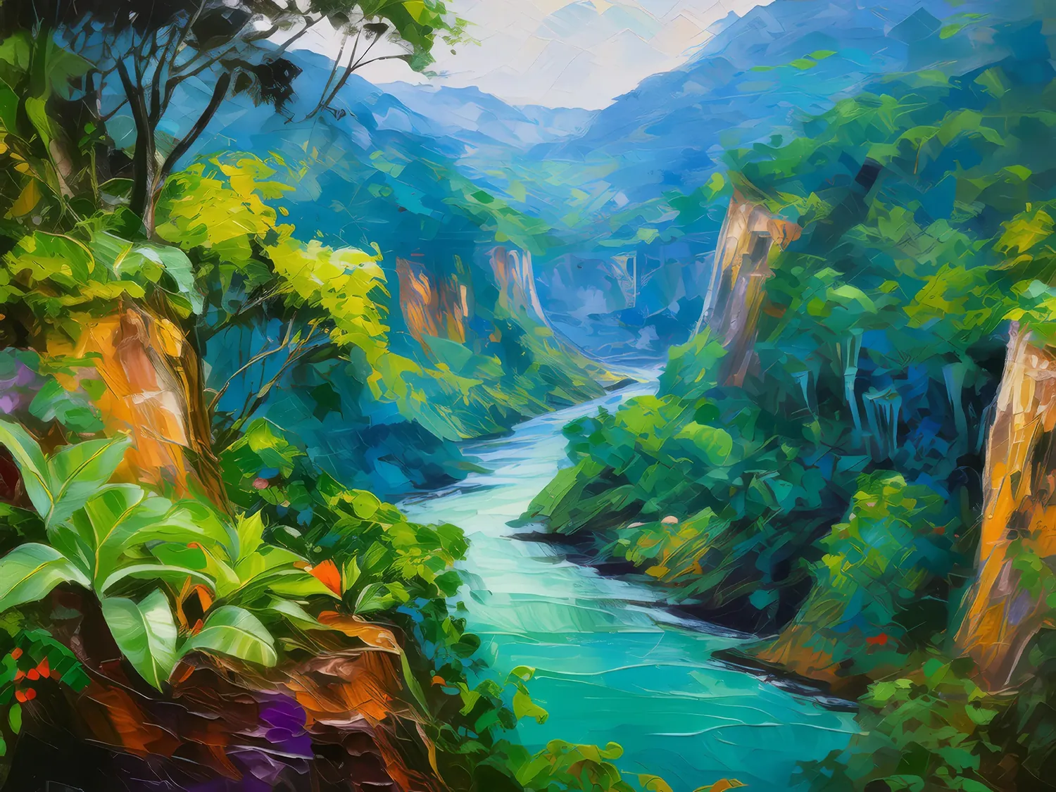 Painting: Verdant Jungle Chasm