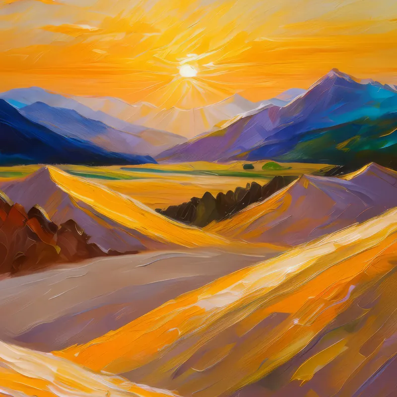 Painting: Alpine Desert Sunrise Glow