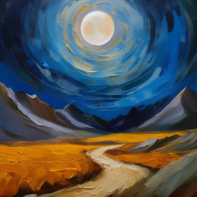 Painting: Alpine Desert Under Moonlight