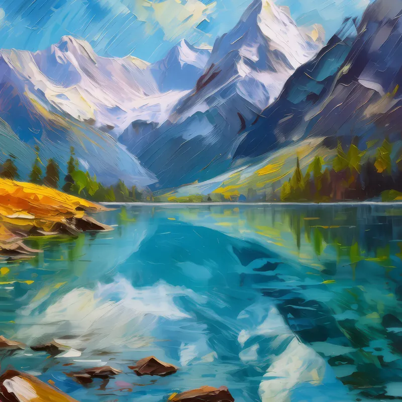 Painting: Alpine Lake Serenity