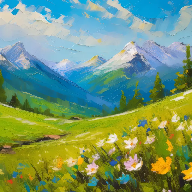 Painting: Alpine Spring Blossom