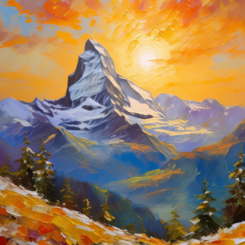 Painting: Alpine Sunrise Splendor