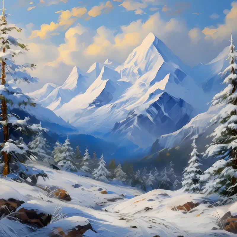 Painting: Alpine Winter Wonderland