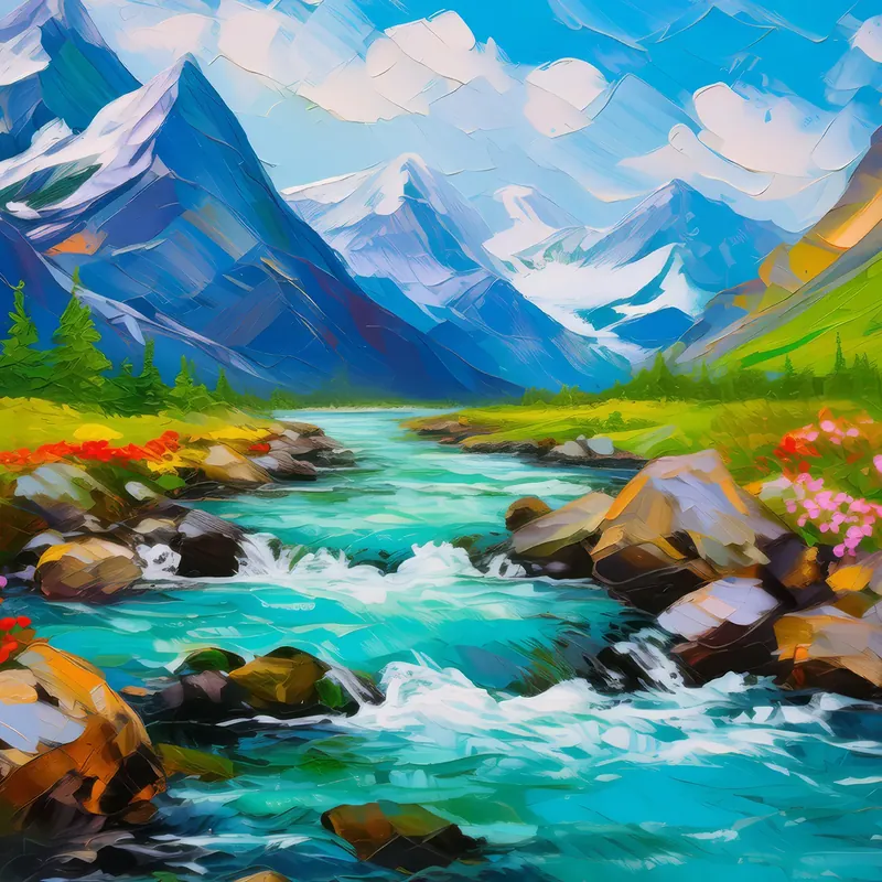 Painting: Arctic Glacier Stream