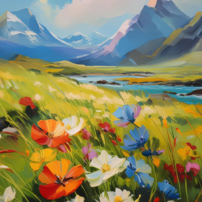 Painting: Arctic Grassland Flowers