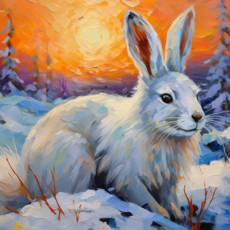 Painting: Arctic Hare Haven